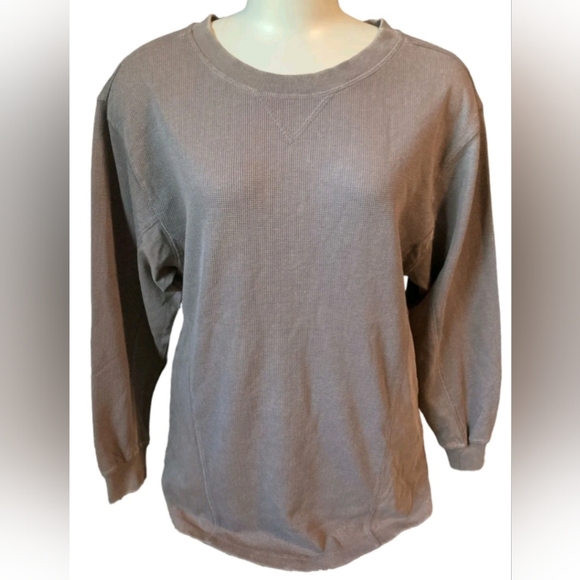 wild fable Tops - Wild Fable Womens Long Sleeve Boxy Waffle Knit T-Shirt - Dark Taupe